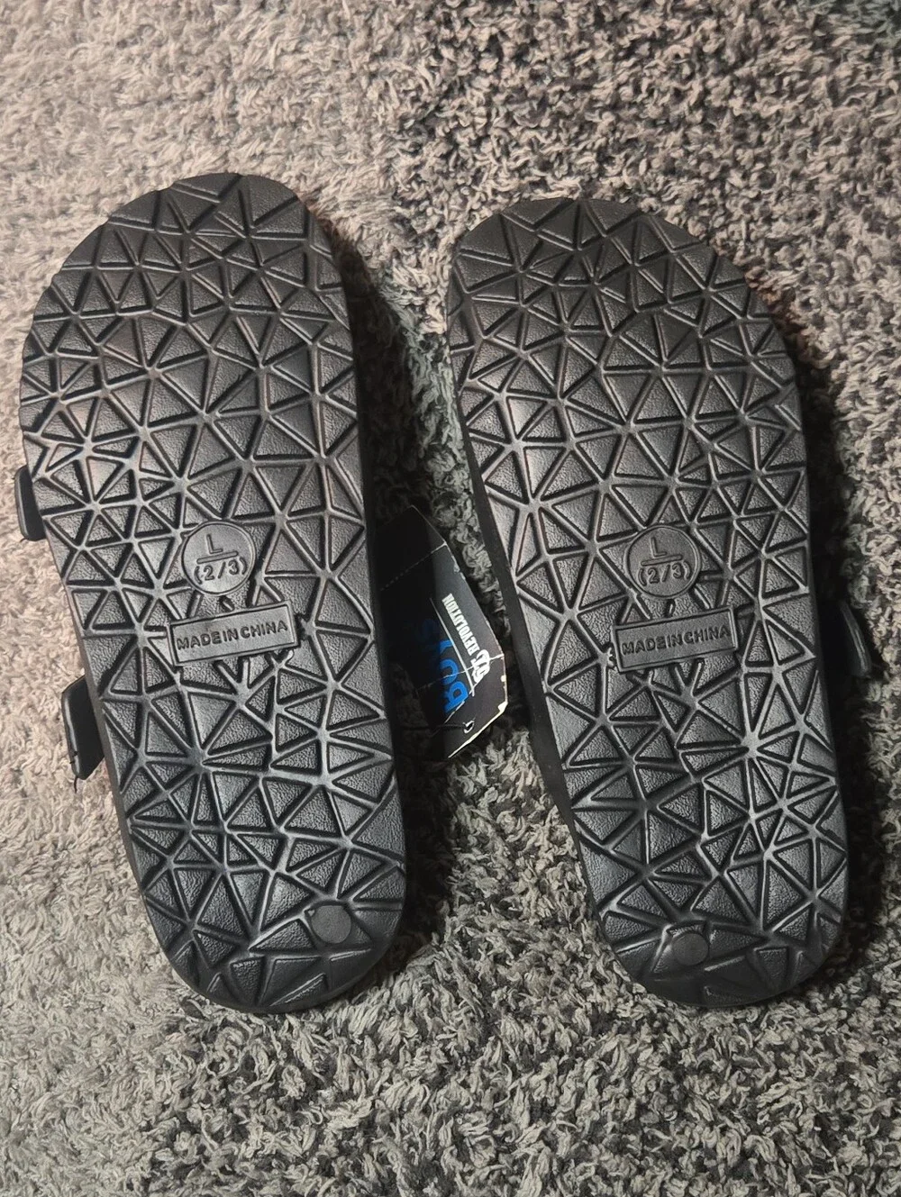 NWT OT Revolution Boys Double Buckle Slides in Black - Large 2/3